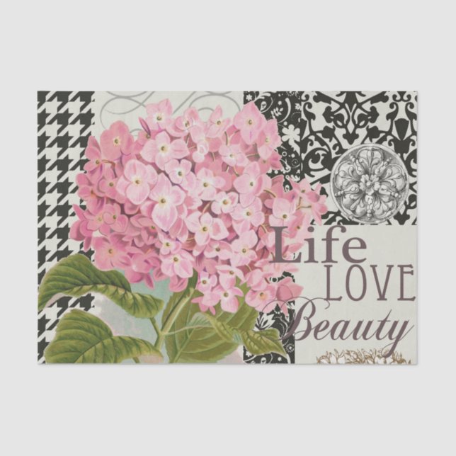 Hübsches Design im Muster Damask Seidenpapier (Vorderseite)