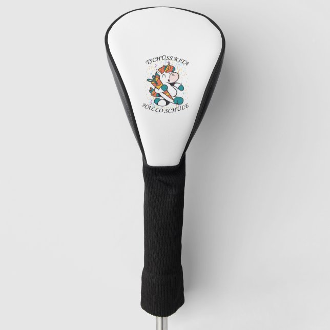 Hübsches Design mit Einhorn für Schulanmeldungen Golf Headcover (Vorderseite)