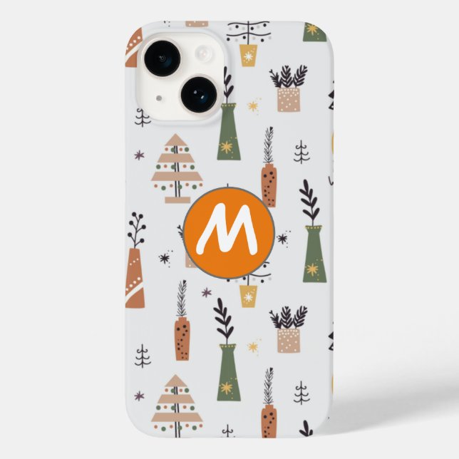Hübsches Design mit Monogramm Kiefernbaum Weihnach Case-Mate iPhone Hülle (Rückseite)