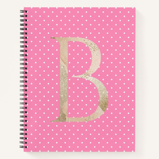 Hübsches Design Polka dot pattern l Girly pink Notizbuch (Vorderseite)