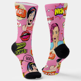 Hübsches Design Pop Pink Socken