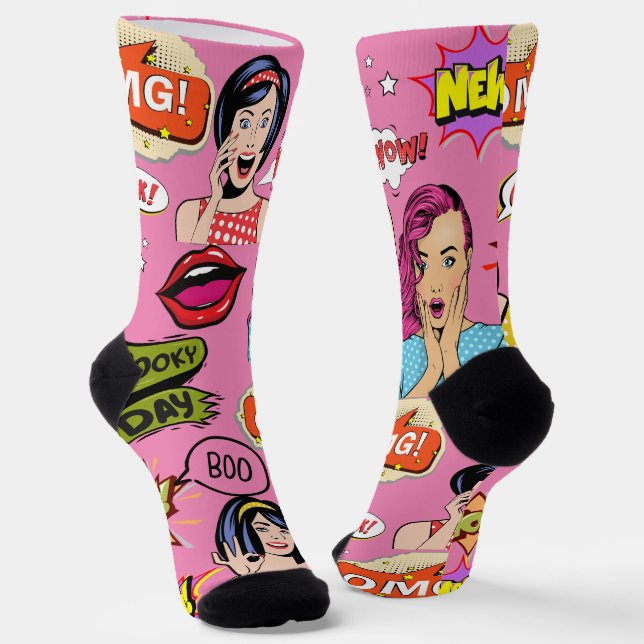 Hübsches Design Pop Pink Socken (Gewinkelt)