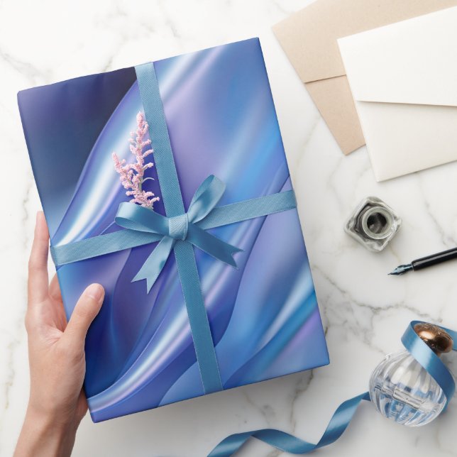 Hübsches Dreamy Blue Lila Brautparty Geschenkpapier (Schenken)