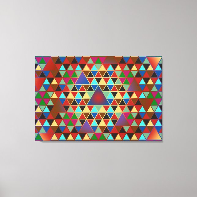 Hübsches Dreieck Muster III + Ihre Idee - Triptych Leinwanddruck (Vorderseite)
