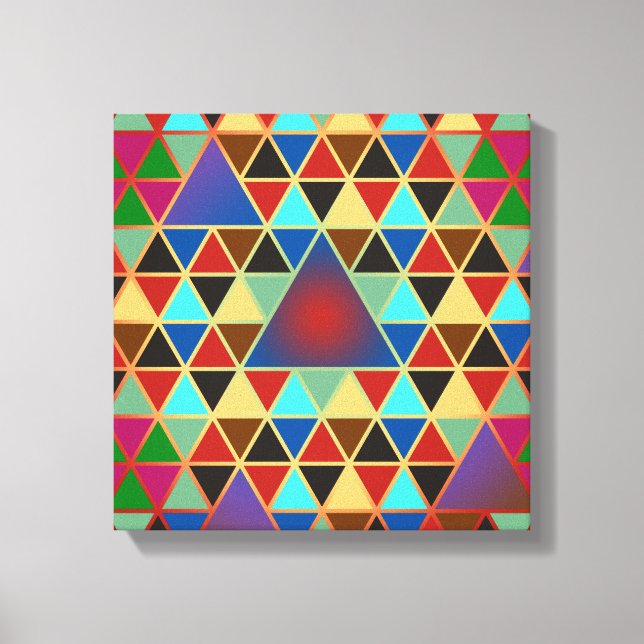 Hübsches Dreieck Muster III + Ihre Ideen Leinwanddruck (Vorderseite)