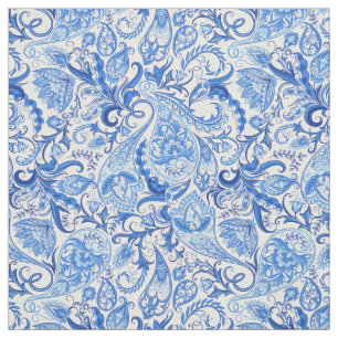 Hübsches dunkles und hellblaues Blumenmuster Stoff