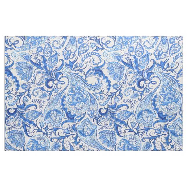 Hübsches dunkles und hellblaues Blumenmuster Stoff (Fat Quarter (45,7 x 55,9 cm))
