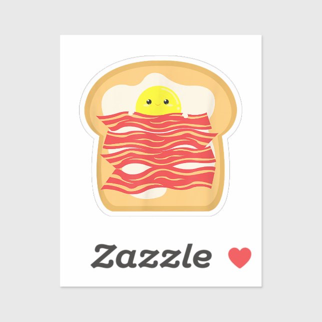 Hübsches Ei im Bacon Toast Bed T - Shirt - Food Br Aufkleber (Blatt)