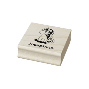 Hübsches eigenes Namen Einhorn Benutzerdefiniert Gummistempel