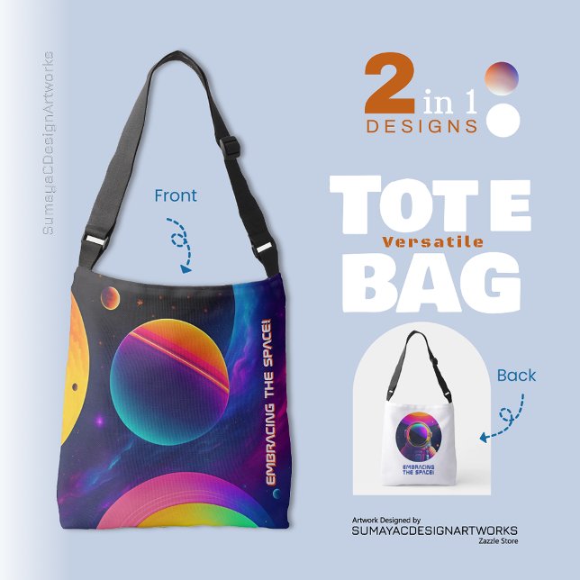 Hübsches Einbinden des Weltraums 2 in 1 Totbeutel Tragetaschen Mit Langen Trägern (Versatile Tote Bag 2 in 1)