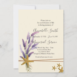 hübsches einfaches Seesterngedächtnis Einladung