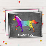Hübsches Einhorn Chalkboard Vielen Dank Postkarte<br><div class="desc">Niedliche EinhornGeburtstagskarte. Danke, dass du eine Karte für Kinder hast. Farbenfrohe Rainbow Einhorn auf einem angesagten grauen Schachbrett. Es ist perfekt für Kinder, besonders für Mädchen, die Liebe Einhörner und Pferde. Ideal, um Ihren Freunden und Ihrer Familie für ihre Geburtstagsgeschenke zu danken und auf Ihrem Party zu sein, oder für...</div>