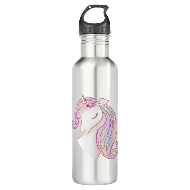 Hübsches Einhorn Edelstahlflasche (Vorderseite)