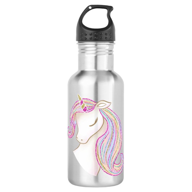 Hübsches Einhorn Edelstahlflasche (Vorderseite)
