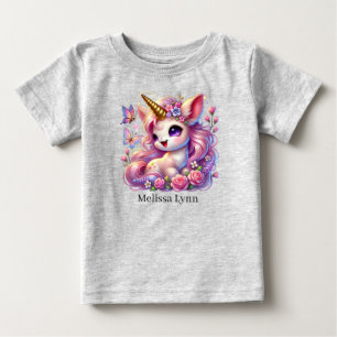 Hübsches Einhorn Namen hinzufügen Fantasy Baby T-shirt
