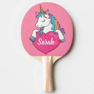 Hübsches Einhorn personalisierter Name  Tischtennis Schläger