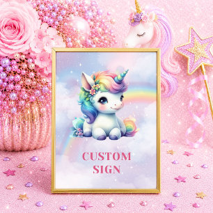 Hübsches Einhorn Regenbogen Mädchen Geburtstag Ben Poster