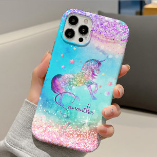 Hübsches Einhorn rosa Glitter Regenbogen aqua Mono Case-Mate iPhone Hülle