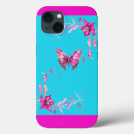 Hübsches Elegant Fuschia Butterfly iPhone 13 Fall Case-Mate iPhone Hülle