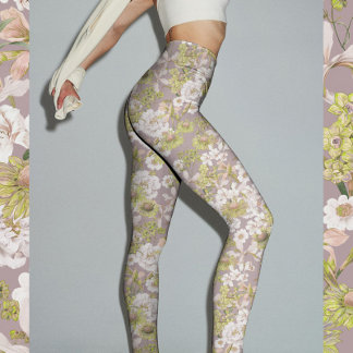 Hübsches elegantes, hellgrün-neutrales Muster Leggings