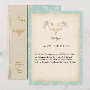 Hübsches Engel-Buch-Thema hellblau Hochzeit Save The Date