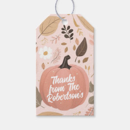 Hübsches erthy Pumpkin Foliage Erntedank Party Geschenkanhänger