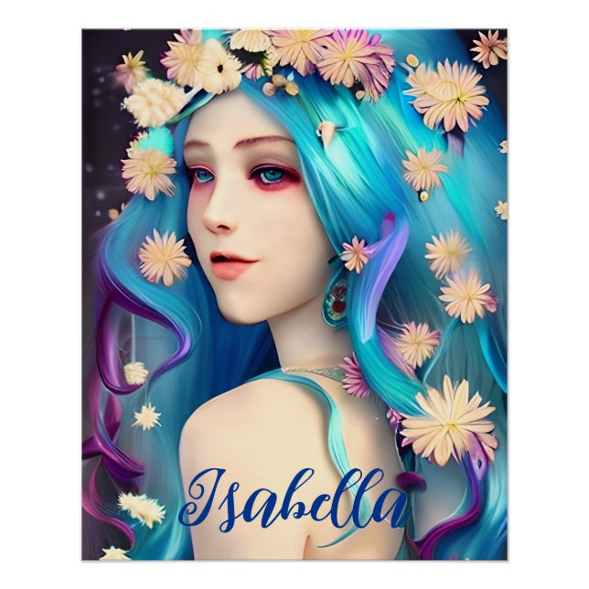 Hübsches Ethereal-Mädchen mit Personalisierten Blu Poster (Vorderseite)