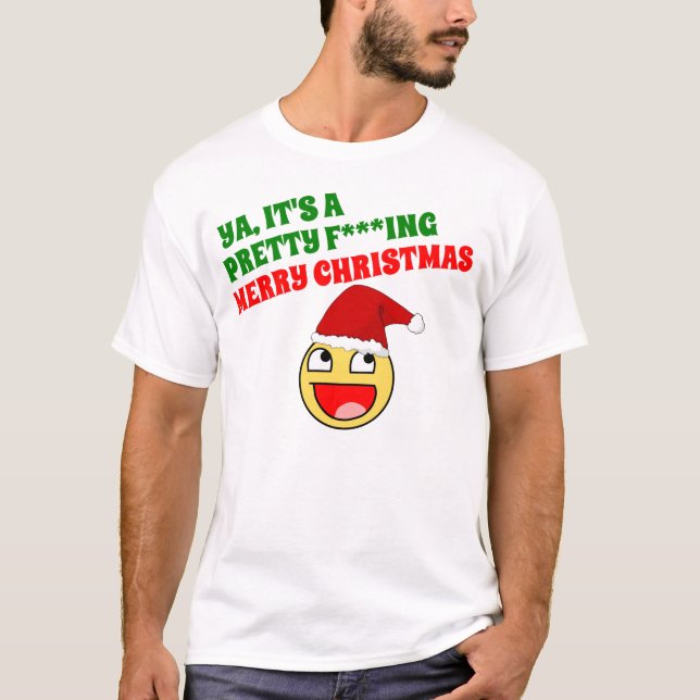 HÜBSCHES F-Nfröhliches WEIHNACHTEN T-Shirt (Vorderseite)