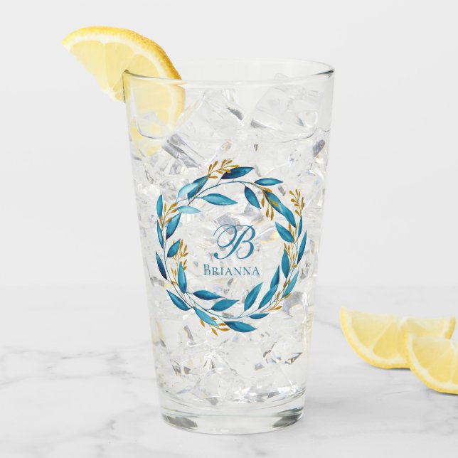 Hübsches Farbdraht - Monogramm Glas (Vorderseite Ice)
