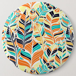 Hübsches farbenfrohes Boho-Blätter-Muster Button