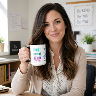 Hübsches farbenfrohes personalisiertes Weihnachtsl Tasse