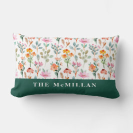 Hübsches farbiges Blumenmuster in Aquarellfarben p Lendenkissen