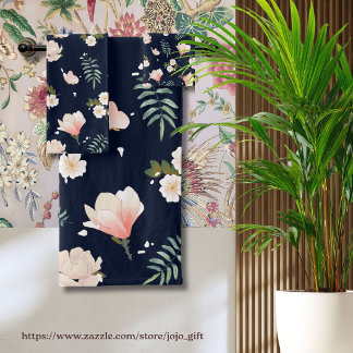Hübsches, feminin wirkendes Blumenmuster für sie i Badhandtuch Set