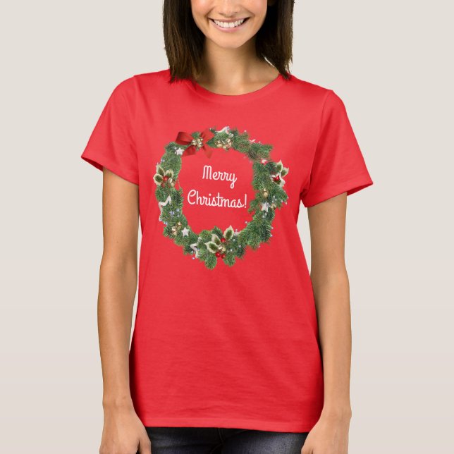 Hübsches festliches Weihnachtsfest T-Shirt (Vorderseite)