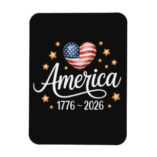 Hübsches Flaggenherz 1776-2026 4. Juli 250. Magnet