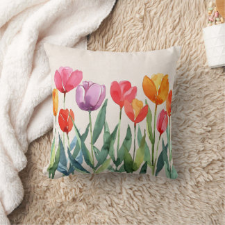 Hübsches florales Multicolor Tulips Kissen