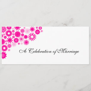 Hübsches Florals Magenta Hochzeitsprogramm Programm