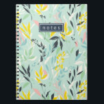 Hübsches Foliage-Muster Notizblock<br><div class="desc">Hübsche pastellfarbene Blätter in trendigen Farbtönen wie Gelb,  Blau,  Grün,  Weiß und Rosa.</div>