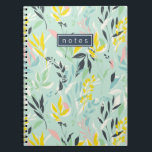 Hübsches Foliage-Muster Notizblock<br><div class="desc">Hübsche pastellfarbene Blätter in trendigen Farbtönen wie Gelb,  Blau,  Grün,  Weiß und Rosa.</div>