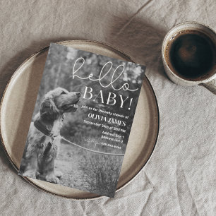 Hübsches Foto-Babydusche Einladung