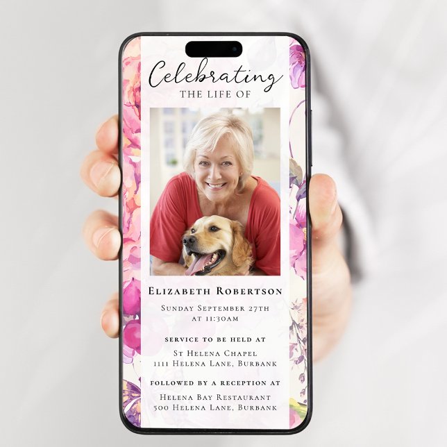 Hübsches Foto Beerdigung Digitale Einladung (Von Creator hochgeladen)