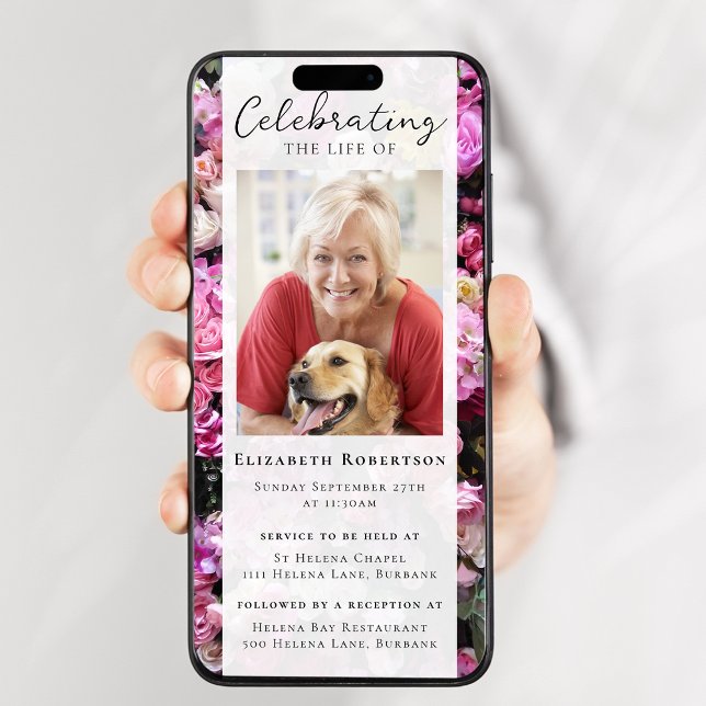 Hübsches Foto Beerdigung Digitale Einladung (Von Creator hochgeladen)