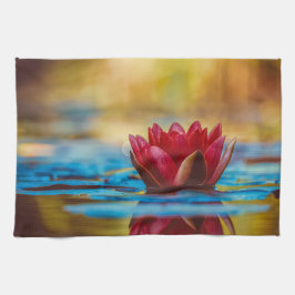 Hübsches Foto einer Lotus-Blume in einem Teich Geschirrtuch