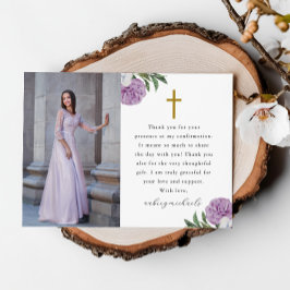 Hübsches Foto zur Lila Blumenbestätigung Vielen Da Dankeskarte