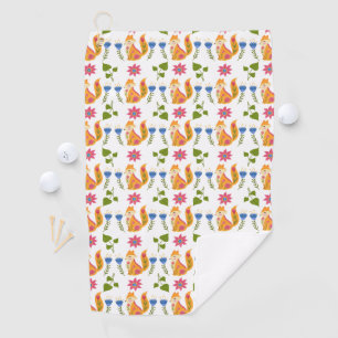Hübsches Foxy Blumenpastellmuster Golfhandtuch