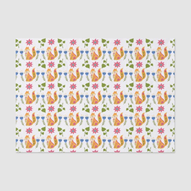 Hübsches Foxy Blumenpastellmuster Seidenpapier (Vorderseite)