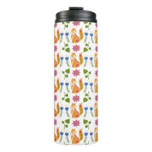 Hübsches Foxy Blumenpastellmuster Thermosbecher