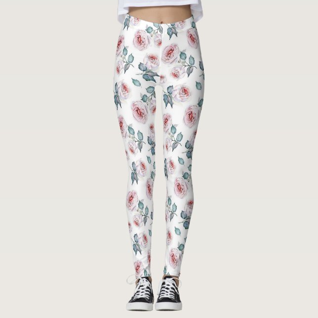 Hübsches Frauenrosenmuster Leggings (Vorderseite)