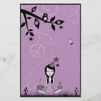 Hübsches Fräulein Purple Stationery Briefpapier