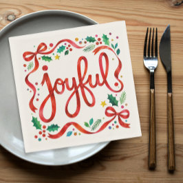 Hübsches fröhliches buntes Weihnachtsrotband Serviette